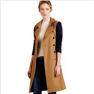 Harlyn for Anthropologie camel and plaid trench coat. Size medium.